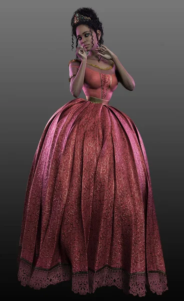 Fantasy Poc Princesse Robe Bal Rose — Photo