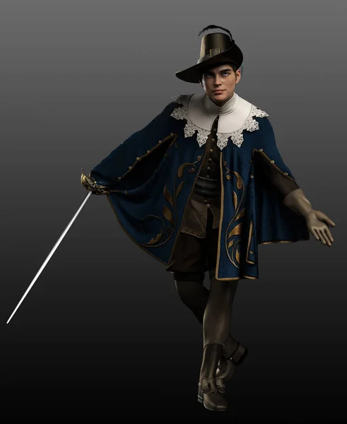 Fantasy Cgi French Musketeer Sword — 스톡 사진