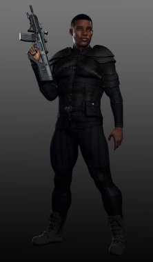 SciFi PoC Asker veya Savaşçı Harekette Poz Veriyor