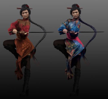 Fantasy Asian PoC Warrior with Katana