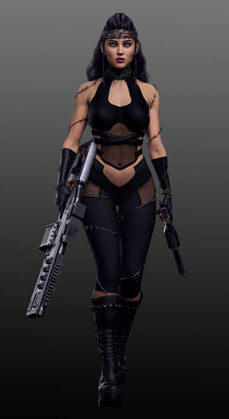 Городская фантазия, антиутопия или киберпанк-женщина с колючей проволокой