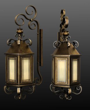 CGI Vintage Viktoryan Steampunk Gaslamp, Stree Lamba