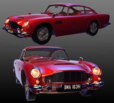 CGI Spy Sports Car DB5 Clone clipart