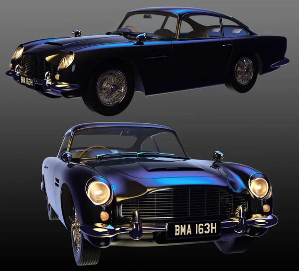 Cgi Spy Sport Car Db5 Clona — Fotografie, imagine de stoc