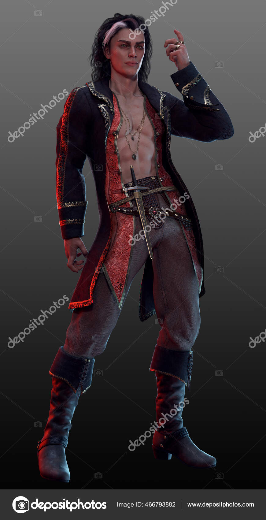 Fantasia Steampunk Pirata Homem Hispânico Latino Sexy Masculino