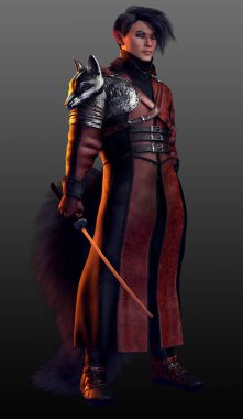 Yaşlı Tilki Büyücüsü veya Asyalı Erkek Kitsune veya Gumiho Spellcaster