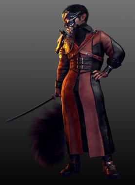 Yaşlı Tilki Büyücüsü veya Asyalı Erkek Kitsune veya Gumiho Spellcaster