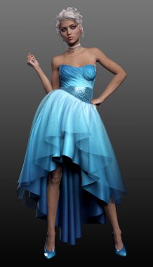 Yüksek Alçak Partideki Sarışın Kadın veya Balo Elbisesi