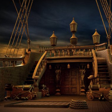 CGI Korsan Gemisi, Steampunk Yelkenli Gemisi