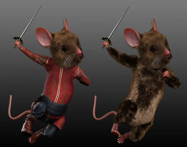 Fantasy Mouse Warrior Rapier — Stock Photo, Image