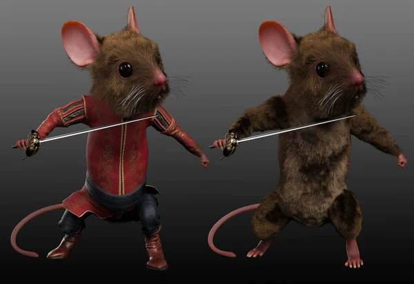 Fantasy Mouse Warrior Rapier — Stock Photo, Image