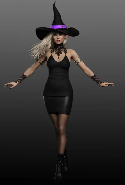 판타지 Blonde Sexy Witch Fortune Teller — 스톡 사진