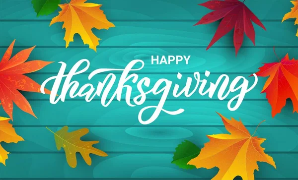 Glad Thanksgiving Handskrift Text Typografi För Kort Inbjudan Och Banner — Stock vektor