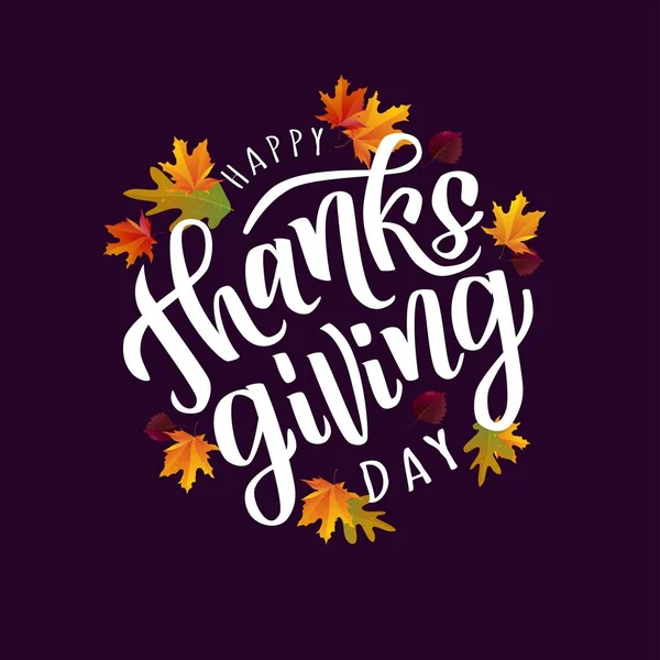 Glad Thanksgiving Handskrift Text Typografi För Kort Inbjudan Och Banner — Stock vektor