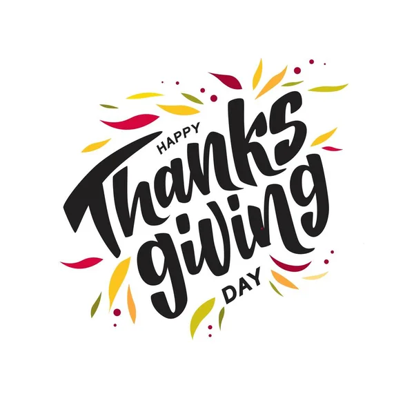 Glad Thanksgiving Handskrift Text Typografi För Kort Inbjudan Och Banner — Stock vektor