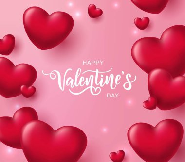 Sevgililer Günü mesajın kutlu olsun, kırmızı gradyan arkaplanda el yazısı tipografi posteri..