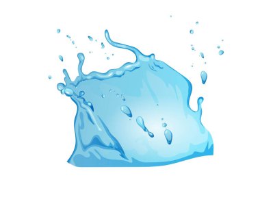 Mavi su, karikatür vektör çizimi serpiştirir. Doğa berrak su arkaplanı.