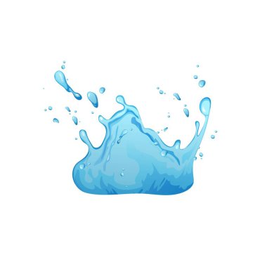 Mavi su, karikatür vektör çizimi serpiştirir. Doğa berrak su arkaplanı.