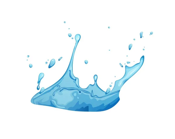 青い水は漫画のベクトルイラストをスプラッシュ 自然の澄んだ水の背景 — ストックベクタ