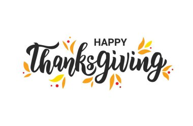 Şükran Günü el yazısı metnin kutlu olsun. Şükran Günü kutlaması için tebrik kartı..