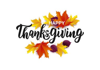 Şükran Günü el yazısı metnin kutlu olsun. Şükran Günü kutlaması için tebrik kartı..