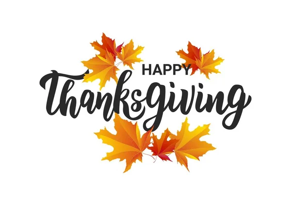 Glad Thanksgiving Handskrift Text Gratulationskort Till Tacksägelsedagen — Stock vektor