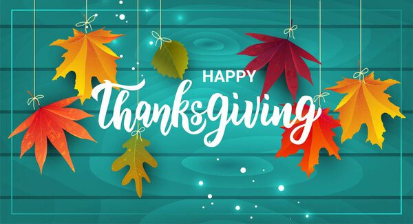 Счастливого письма на День Благодарения. Открытка на День Благодарения. Векторная иллюстрация.