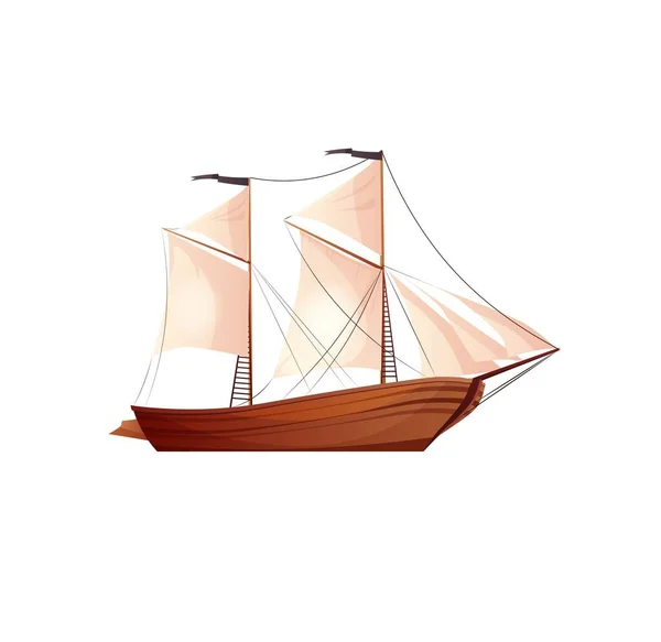 Sailing Ship Cartoon Vector Illustration — Stock Vector