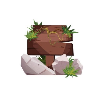 Tropikal yapraklı boş tahta. Oyun için Retro pankartları.