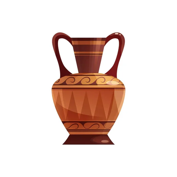 Antike Griechische Vase Mit Dekoration Antikes Traditionelles Tongefäß Oder Topf — Stockvektor