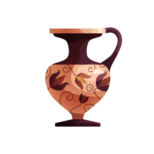 Antik Grekisk Vas Med Dekoration Forntida Traditionell Lerburk Eller Kruka — Stock vektor