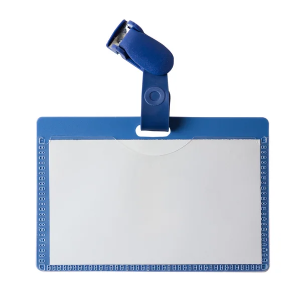 Closeup of Blank badge/ ID card on white background — Stock Photo, Image