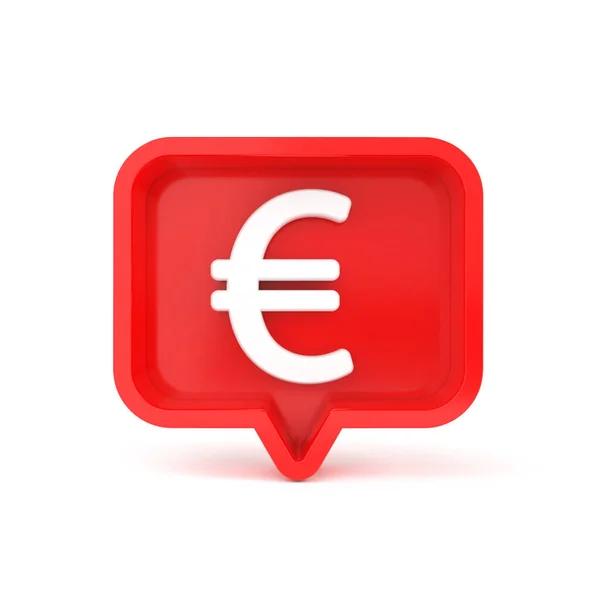 Finance Concept Red Colored Box Shape Euro Symbol Isolated White — Stock Photo, Image