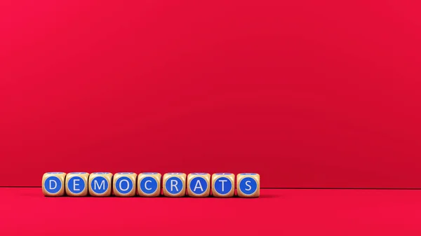 Democrats Concept Red Colored Background Horizontal Composition Copy Space Render — Stock Photo, Image