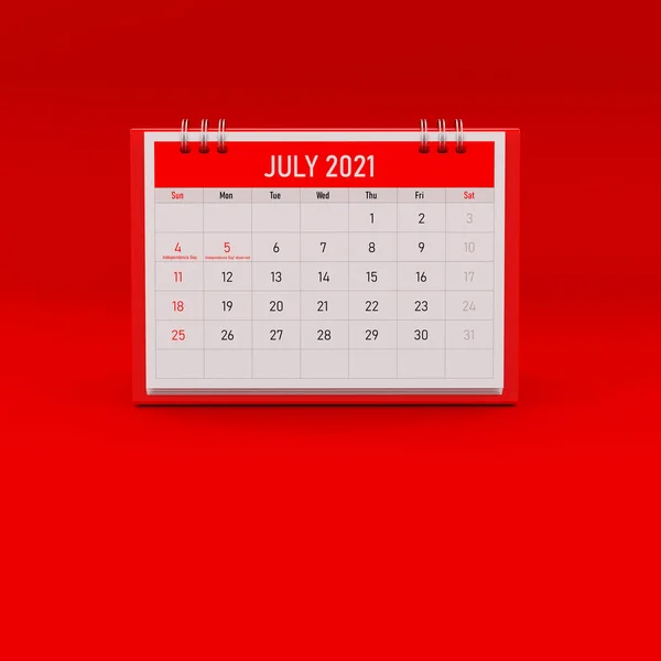 2021 Calendario Sobre Fondo Rojo Composición Cuadrada Con Espacio Copia — Foto de Stock