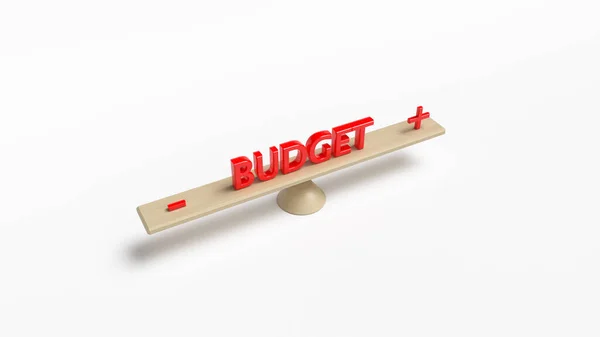 Концепция Финансирования Бюджетный Текст Красного Цвета Минус Плюс Символ Выделенный — стоковое фото