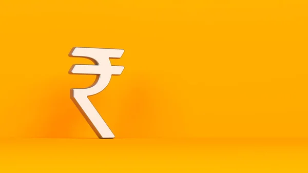 Finans Koncept Metallic Inramad Vit Färgade Rupee Symbol Orange Färgad — Stockfoto