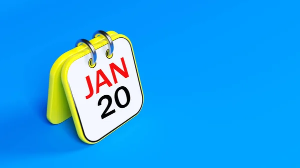 Pequeño Calendario 2021 Sobre Fondo Color Azul Composición Horizontal Con — Foto de Stock