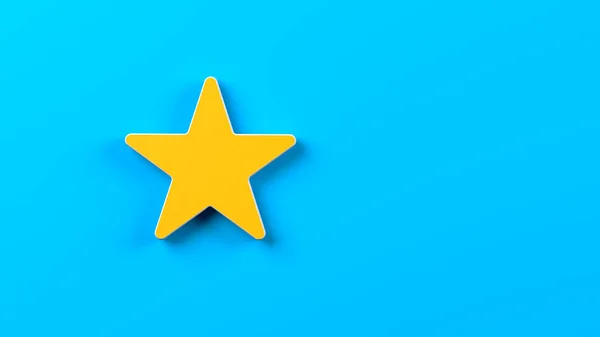 Yellow Colored Star Blue Colored Background Horizontal Composition Copy Space — Stock Photo, Image