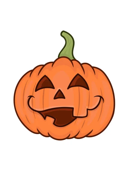 Calabaza Divertida Con Cara Para Ilustración Halloween Stock Vector Aislado — Vector de stock