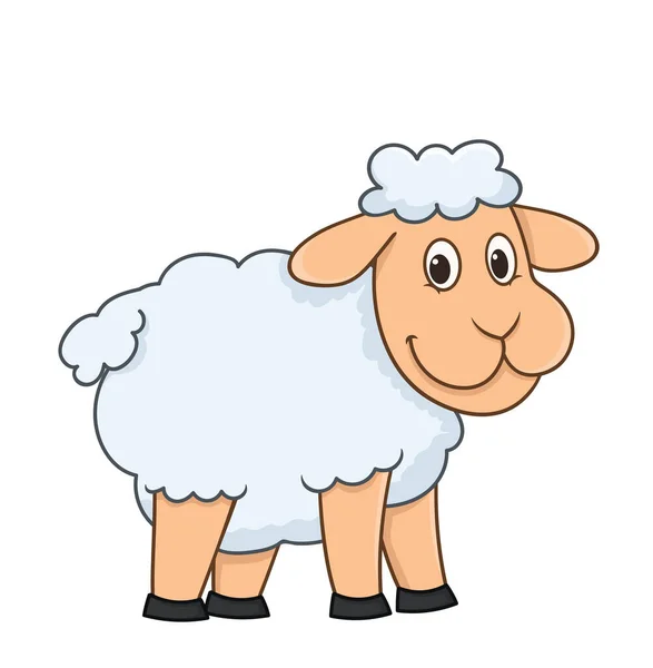 Cute Sheep Vector Illustration Character Cartoon Style Isolated White Background — Stock Vector