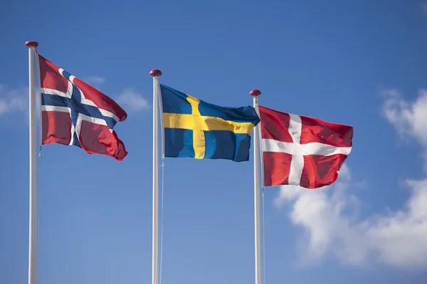 Scandinavian flags — Stock Photo, Image