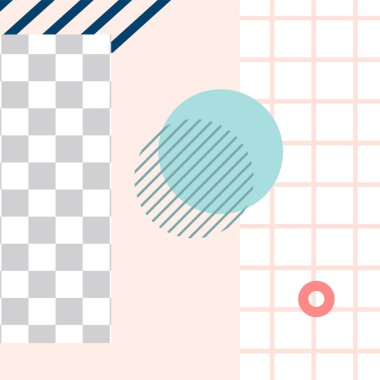 Memphis tarzı görev. Moda soyut sosyal medya gönderme şablonu