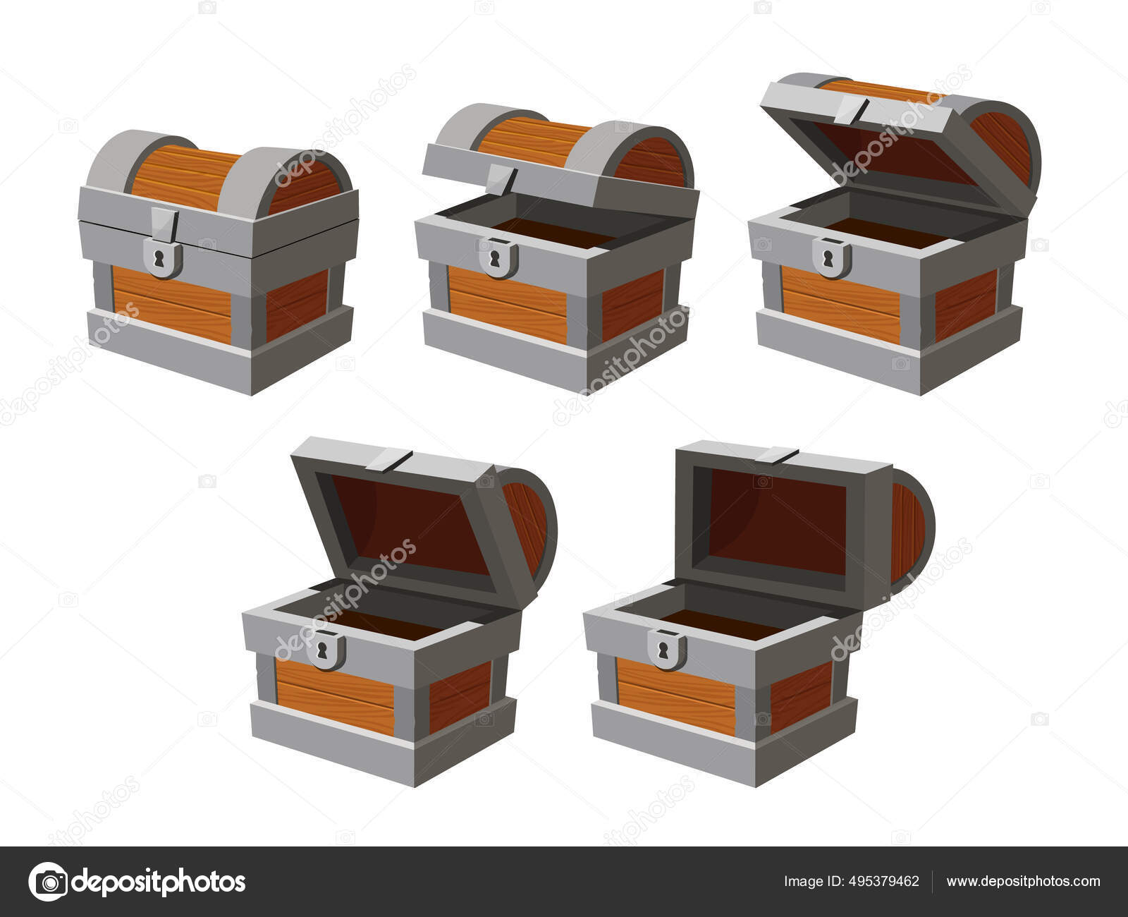 Animação torácica. Desenhos animados vazio caixão do tesouro abrindo  quadros. Fechado antigo peito com fechadura. Caixa de madeira do jogo com  ícones de vetor de capa aberta Vetor de ©tartila.stock.gmail.com 495379462, image size:1600x1300