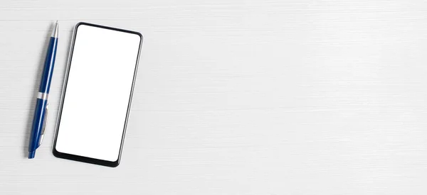 Смартфон Порожнім Екраном Білому Тлі Концепція Онлайн Застосунку Бізнесу Або — стокове фото
