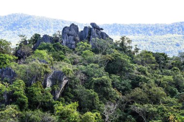 Kunming Tayland. Suan Hin Pha Ngam Bahçe Parkı Rock Dağı arka planında turizm için. Ban Na Fai, Nong Hin Alt Bölgesi, Nong Hin Dist