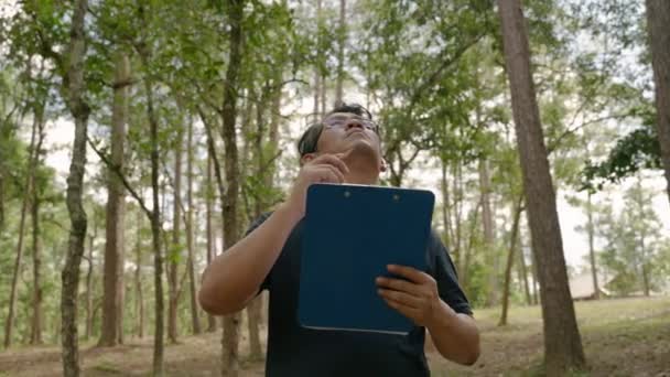 Дослідники Ходять Академічні Записи Лісі — стокове відео