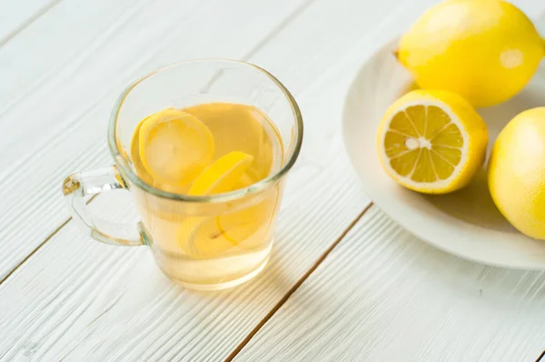Drink Lemon Honey Colds Vitamin Maintain Immunity — Stock Photo, Image