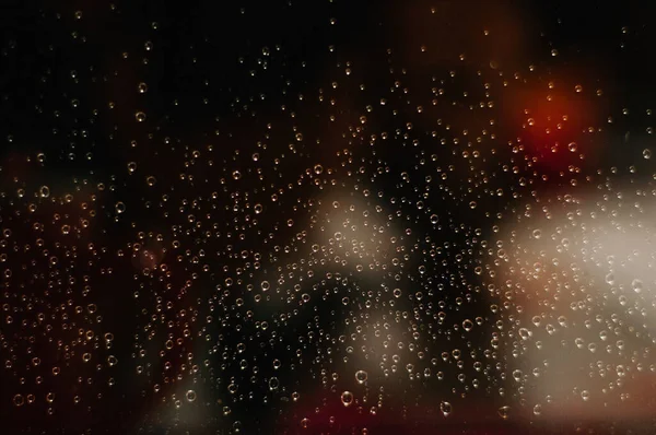 Fundo Molhado Preto Gotas Chuva Para Sobreposição Janela Conceito Clima — Fotografia de Stock