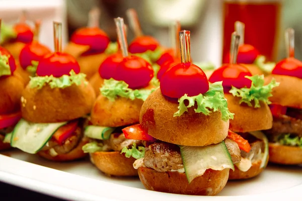 Tasty Canapes on skewers — Stock Photo, Image